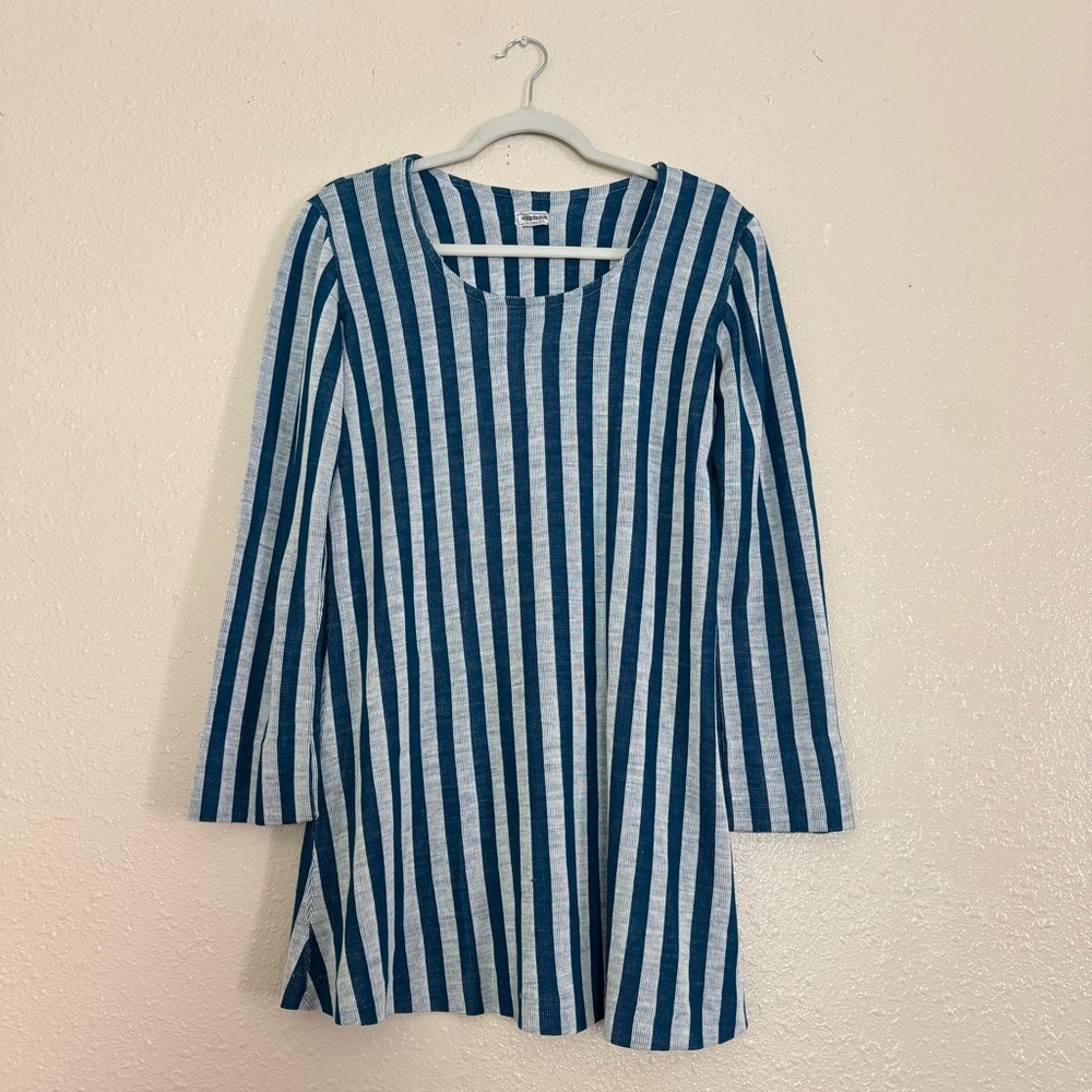 Vintage Alvin Duskin SF Teal Stripe Mini Dress 1970’s
